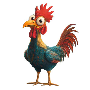 Magnificent Cockerel Cartoon Vinyl Car Decal Sticker – Waterproof & UV-Resistant 8"