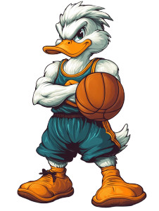 Basketball Duck Mascot Vinyl Car Decal Sticker – Waterproof & UV-Resistant 8"