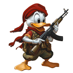 Donald Duck Warrior Vinyl Car Decal Sticker – Waterproof & UV-Resistant 8"