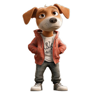 Pixar Style Dog V9 Vinyl Car Decal Sticker – Waterproof & UV-Resistant 8"