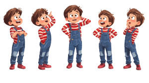 Expressive Cartoon Boy Vinyl Car Decal Sticker – Waterproof & UV-Resistant 8"