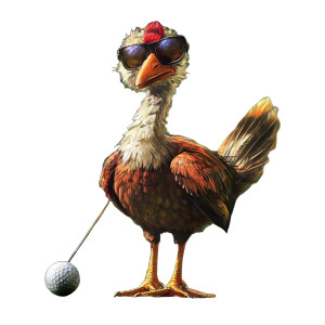 Turkey Golfing Vinyl Car Decal Sticker – Waterproof & UV-Resistant 