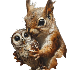 Dali Squirrel Owl Vinyl Car Decal Sticker – Waterproof & UV-Resistant 8"