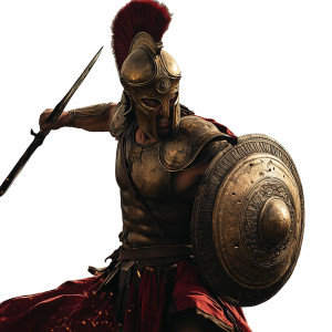 Spartan Battle Action Vinyl Car Decal Sticker – Waterproof & UV-Resistant 8"