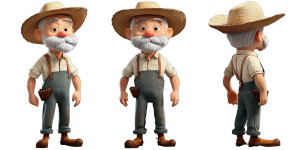 Farmer Character Concept Vinyl Car Decal Sticker – Waterproof & UV-Resistant 8"