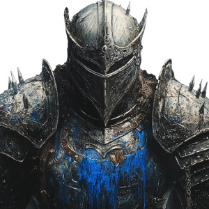 Silver Armored Warrior Vinyl Car Decal Sticker – Waterproof & UV-Resistant 8"