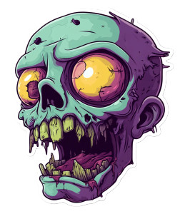 Zombie Head Sticker Vinyl Car Decal Sticker – Waterproof & UV-Resistant 8"