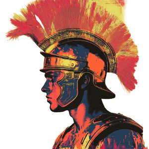 Roman Warrior Portrait V3 Vinyl Car Decal Sticker – Waterproof & UV-Resistant 8"
