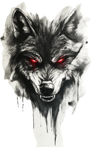 Angry Wolf Tattoo V4 Vinyl Car Decal Sticker – Waterproof & UV-Resistant 8"