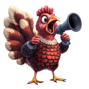 Yelling Turkey Vinyl Car Decal Sticker – Waterproof & UV-Resistant 8"