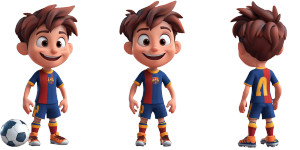 Young Messi Cartoon Vinyl Car Decal Sticker – Waterproof & UV-Resistant 8"