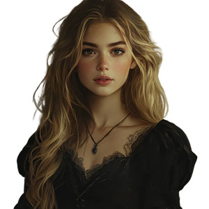 Fantasy Heroine Portrait Vinyl Car Decal Sticker – Waterproof & UV-Resistant 8"