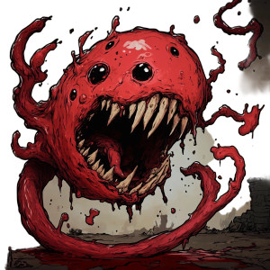 Red Slime Monster V2 Vinyl Car Decal Sticker – Waterproof & UV-Resistant 8"