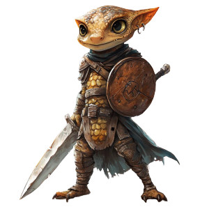 Cute Kobold Warrior Vinyl Car Decal Sticker – Waterproof & UV-Resistant 8"