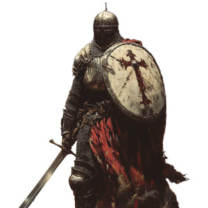 Teutonic Knight Battle Vinyl Car Decal Sticker – Waterproof & UV-Resistant 8"