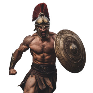 Spartan Soldier Fighting Vinyl Car Decal Sticker – Waterproof & UV-Resistant 8"