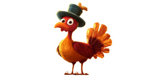 Turkey In Hat Vinyl Car Decal Sticker – Waterproof & UV-Resistant 8"