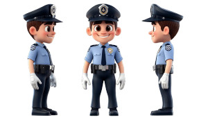 Cheerful Police Officer Vinyl Car Decal Sticker – Waterproof & UV-Resistant 8"