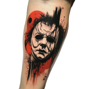 Michael Myers Tattoo Vinyl Car Decal Sticker – Waterproof & UV-Resistant 8"