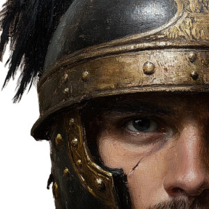 Roman Legionary Portrait Vinyl Car Decal Sticker – Waterproof & UV-Resistant 8"