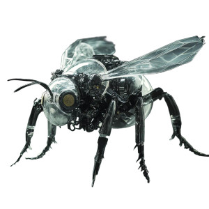 Futuristic Mechanical Bee Vinyl Car Decal Sticker – Waterproof & UV-Resistant 8"