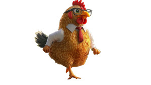 Funny Rich Chicken Vinyl Car Decal Sticker – Waterproof & UV-Resistant 8"