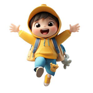 Cute Jumping Boy Vinyl Car Decal Sticker – Waterproof & UV-Resistant 8"