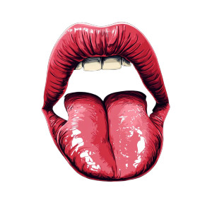 Giant Masculine Tongue Vinyl Car Decal Sticker – Waterproof & UV-Resistant 8"