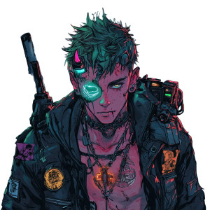 Cyberpunk Defiant Hero Vinyl Car Decal Sticker – Waterproof & UV-Resistant 8"