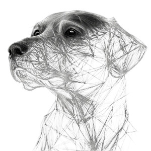 Abstract Labrador Drawing Vinyl Car Decal Sticker – Waterproof & UV-Resistant 8"