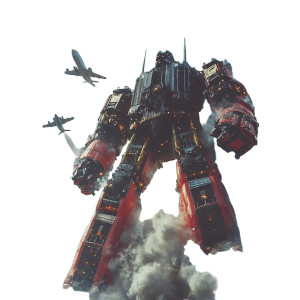 Twin Towers Megazord Vinyl Car Decal Sticker – Waterproof & UV-Resistant 8"