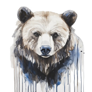 Majestic Bear Watercolor Vinyl Car Decal Sticker – Waterproof & UV-Resistant 8"