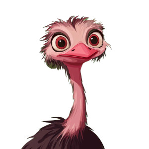 Colorful Cartoon Ostrich Vinyl Car Decal Sticker – Waterproof & UV-Resistant 8"