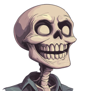 Bald Skeleton Smiling Vinyl Car Decal Sticker – Waterproof & UV-Resistant 8"