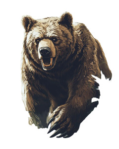 Noble Guardian Bear Vinyl Car Decal Sticker – Waterproof & UV-Resistant 8"