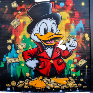 Graffiti Scrooge Mcduck Vinyl Car Decal Sticker – Waterproof & UV-Resistant 8"