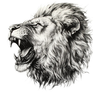 Roaring Lion Drawing Vinyl Car Decal Sticker – Waterproof & UV-Resistant 8"