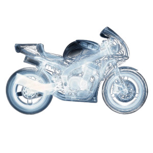X-Ray Motorcycle Vinyl Car Decal Sticker – Waterproof & UV-Resistant 8"
