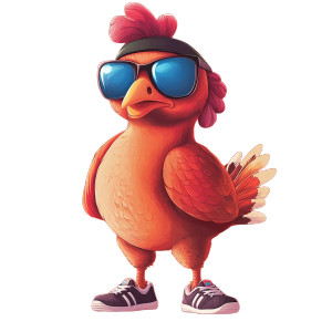 Silly Turkey Mascot Vinyl Car Decal Sticker – Waterproof & UV-Resistant 8"