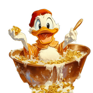 Scrooge'S Golden Bath Vinyl Car Decal Sticker – Waterproof & UV-Resistant 8"