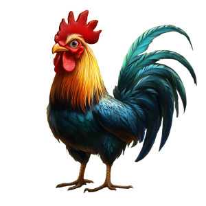 Cartoonish Rooster V2 Vinyl Car Decal Sticker – Waterproof & UV-Resistant 8"