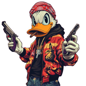 Rapper Donald Duck Vinyl Car Decal Sticker – Waterproof & UV-Resistant 8"