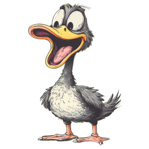 Funny Duck Cartoon Vinyl Car Decal Sticker – Waterproof & UV-Resistant 8"