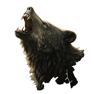 Bear-Wolf Howl Vinyl Car Decal Sticker – Waterproof & UV-Resistant 8"