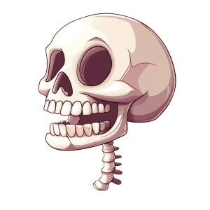 Cartoon Skull Spine Vinyl Car Decal Sticker – Waterproof & UV-Resistant 8"