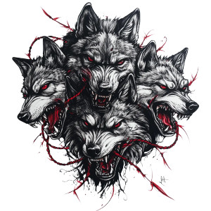 Angry Gothic Wolves Vinyl Car Decal Sticker – Waterproof & UV-Resistant 8"