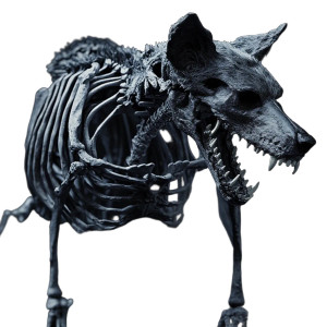 Gothic Wolf Skeleton Vinyl Car Decal Sticker – Waterproof & UV-Resistant 8"