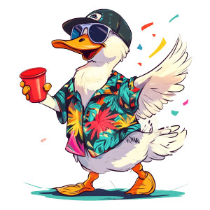 Mischievous Party Goose Vinyl Car Decal Sticker – Waterproof & UV-Resistant 8" Mischievous Party Goose Vinyl Car Decal Sticker – Waterproof & UV-Resistant 8"