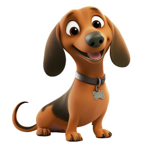 Cartoon Dachshund V2 Vinyl Car Decal Sticker – Waterproof & UV-Resistant 8"