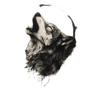 Howling Wolf Tattoo V2 Vinyl Car Decal Sticker – Waterproof & UV-Resistant 8"